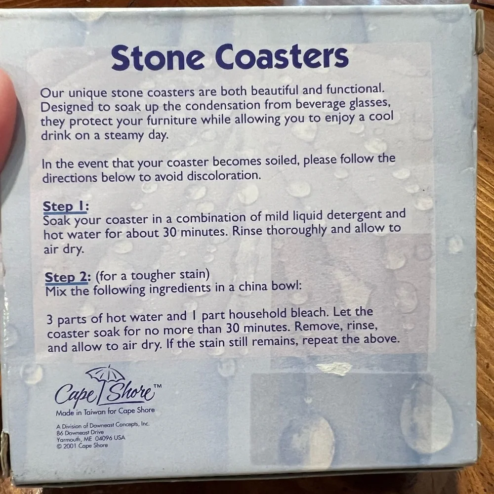 VTG Cape Shore Stone Coasters Tulips Floral Design Set Of Four NIB
